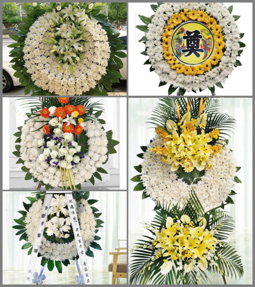 湖北孝感市大悟县三里镇汪畈村花圈速递